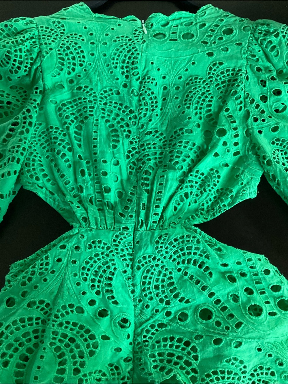 FARM Rio Vibrant Richeliu Eyelet Maxi Dress with Puff Sleeves - Picture 8 of 13
